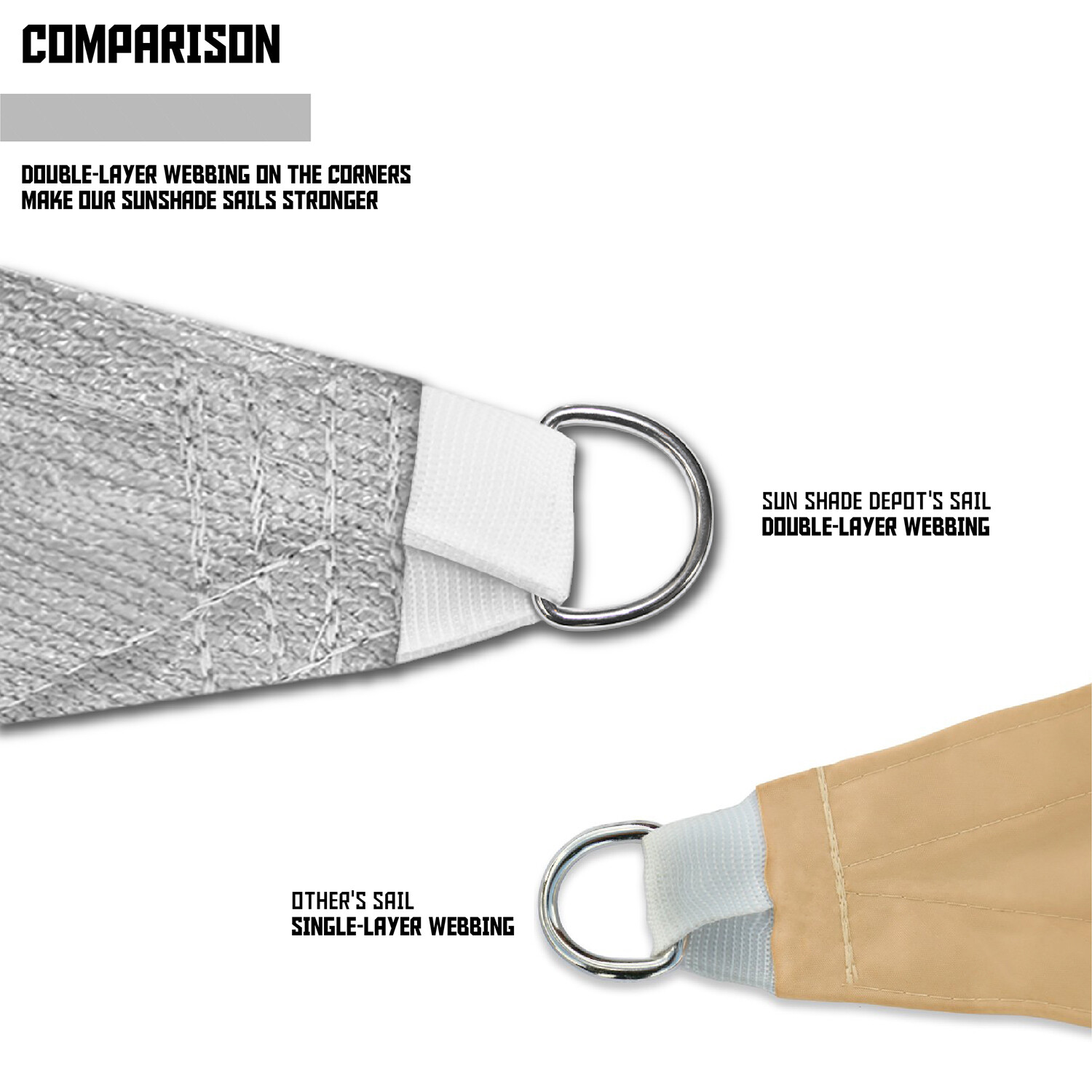 Sun Shade Sail Gray Rectangle Canopy Awning Cover Outdoor Yard Patio Garden Pool