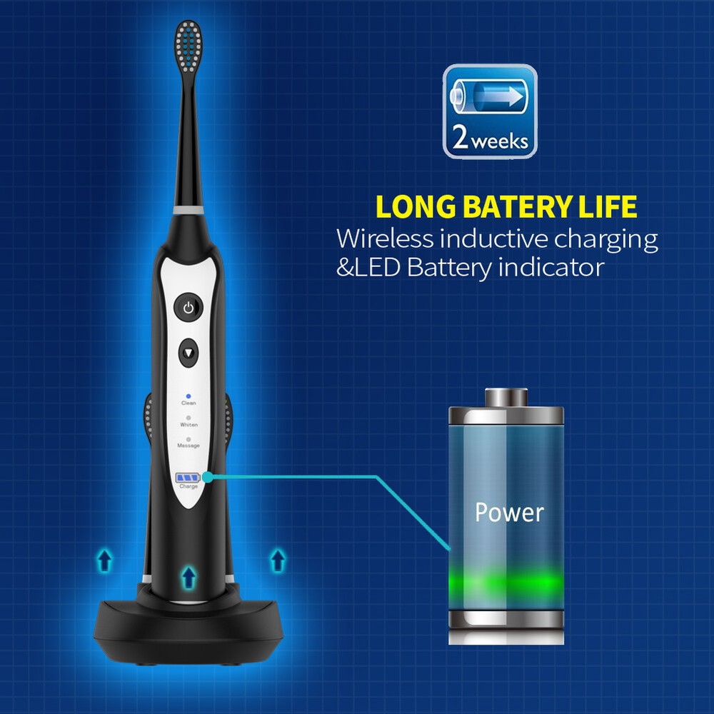 OJV Rechargeable Handle Wireless Charging Vibrating Electric Toothbrush