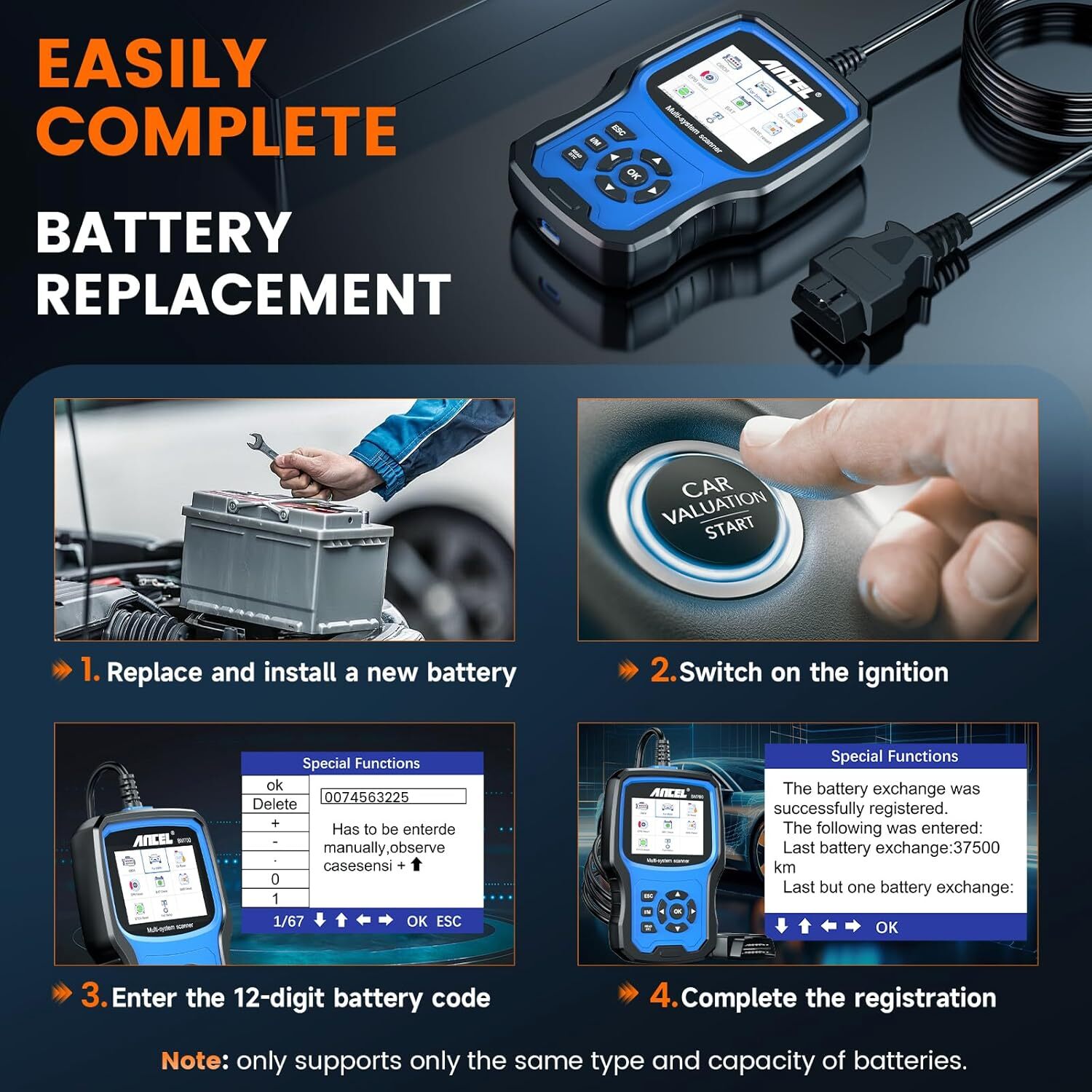 Ancel BM700 For BMW Full System OBD2 Diagnostic Scanner ABS SRS EPB TPMS BMS OIL
