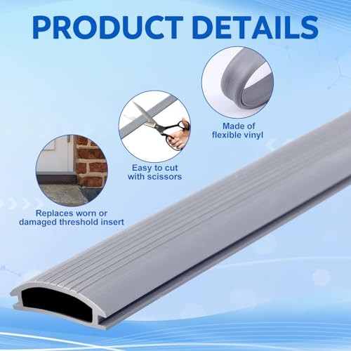 2 Pcs Vinyl Replacement Insert for Adjustable Height Aluminum 36 Inch Gray