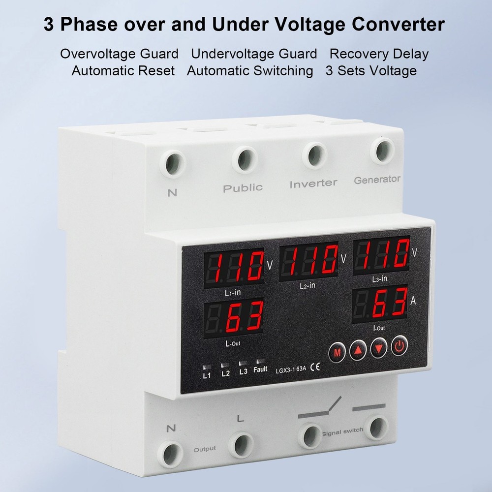 ´AC110V 3 Phase 4 Wire Automatic Transfer Switch 63A Changeover Switch Voltage