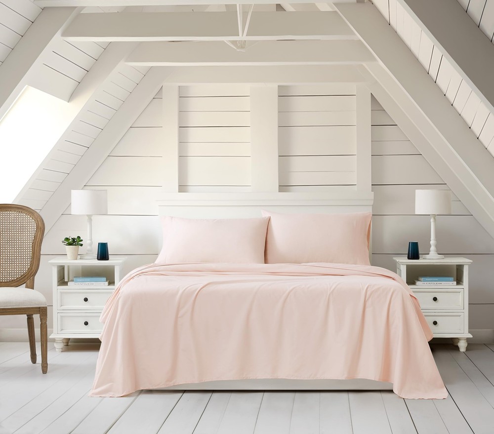Luxury Cotton Blend 4-Piece Sheet Set, Full, Blush