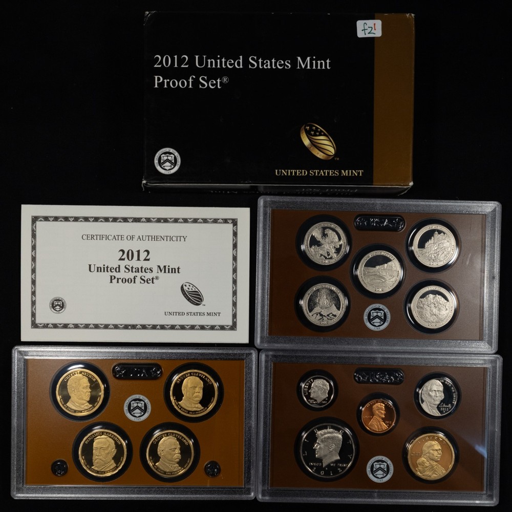 2012 "S" U.S. Mint Clad Uncirculated PROOF Set (14 Coin) Box & COA ECC&C, Inc.