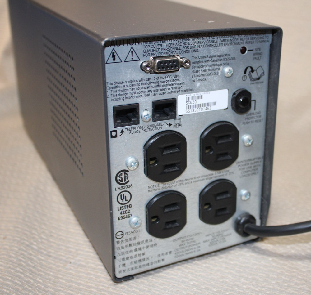 APC Smart-UPS SC620 Backup Battery UPS Tower Untested Needs Battery
