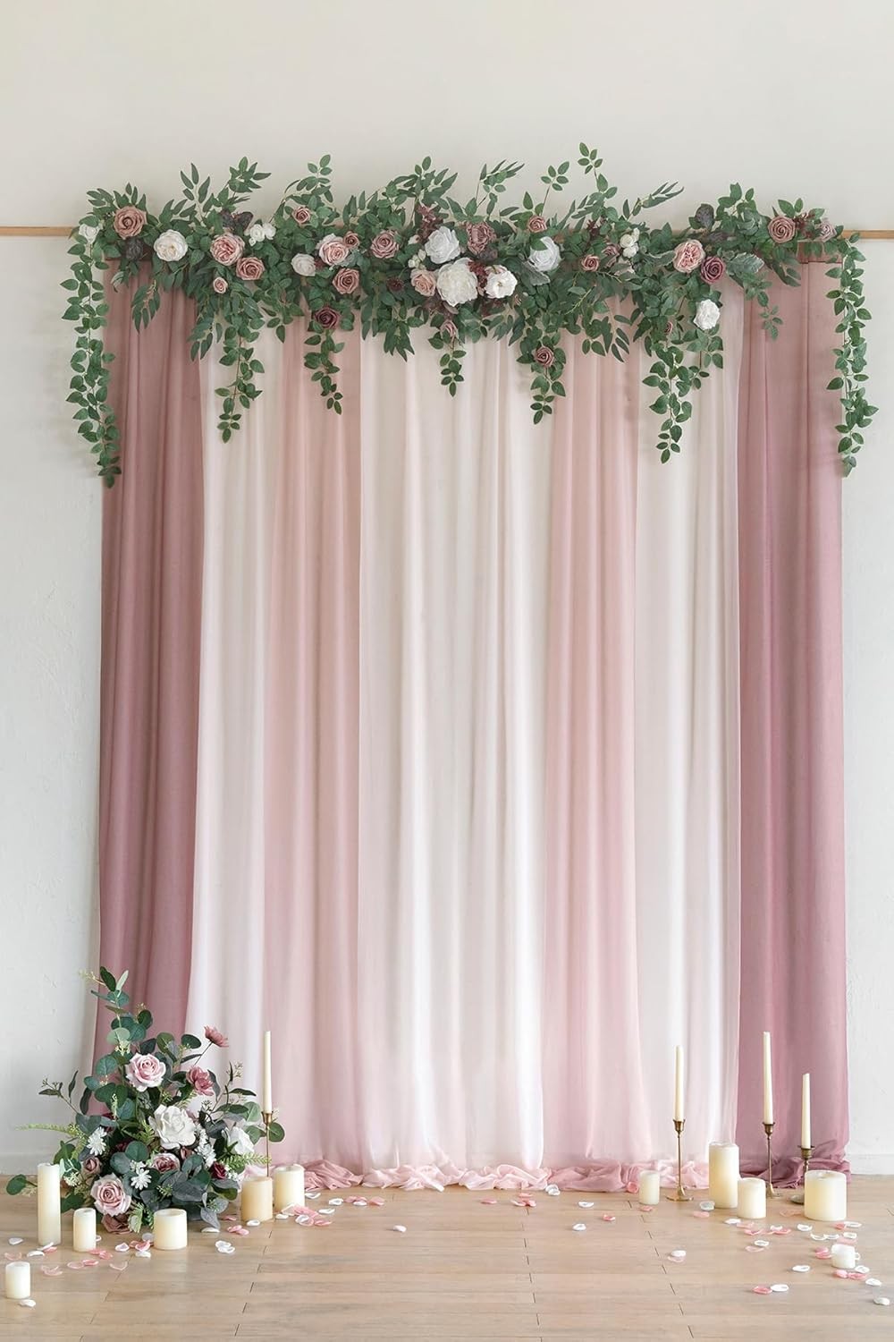 6.5FT Backdrop Floral Garland Spring Artificial Wedding Arch Flowers Pink Decor