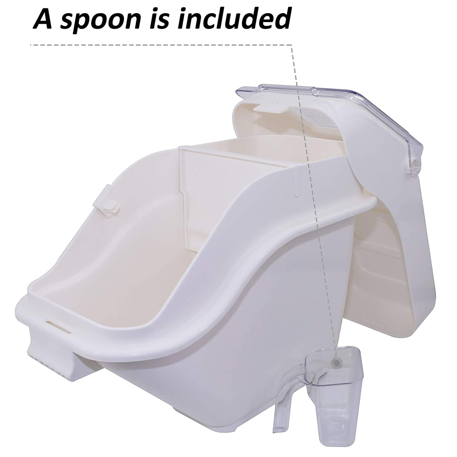 Hakka Self Food Ingredient Bin with Spoon 4.4 Gallon Container Dogs Food Storage