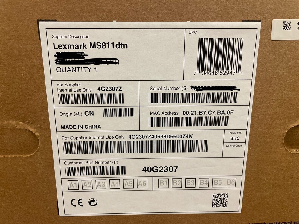 New Lexmark MS811DTN MS811 Duplex Network LaserJet Printer - Extra Paper Tray