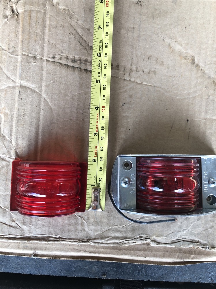 Peterson Armored 119 4.5 x2 RED Rectangular Side Marker Light With Extra Lens
