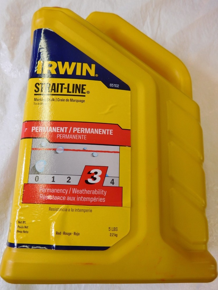 IRWIN STRAIT-LINE Marking Chalk, Permanent Staining, Red, 5 Lbs  65102