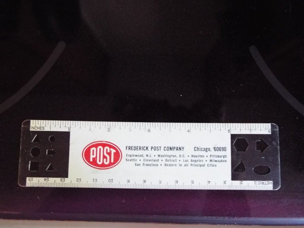 Frederick Post Co Plastic Advertising Ruler Decimal Equivalent Chart Templates