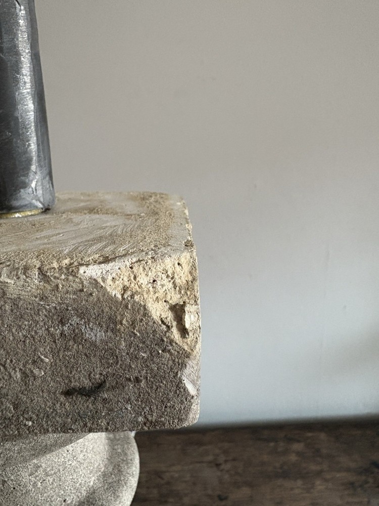 A Weathered Composite Stone Balustrade Table Lamp 59cm
