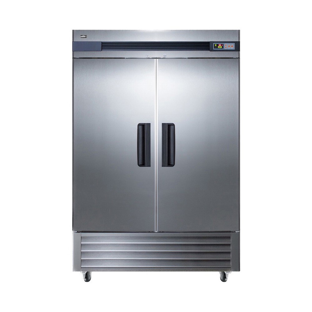 Summit SCRR492 56" Two Section Solid Door Reach-In Refrigerator, 49 cu. ft.
