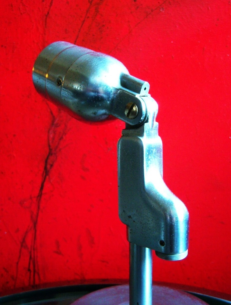 Vintage RARE VARIANT 1950's Pierce model 85 / E.V 630 dynamic microphone w stand