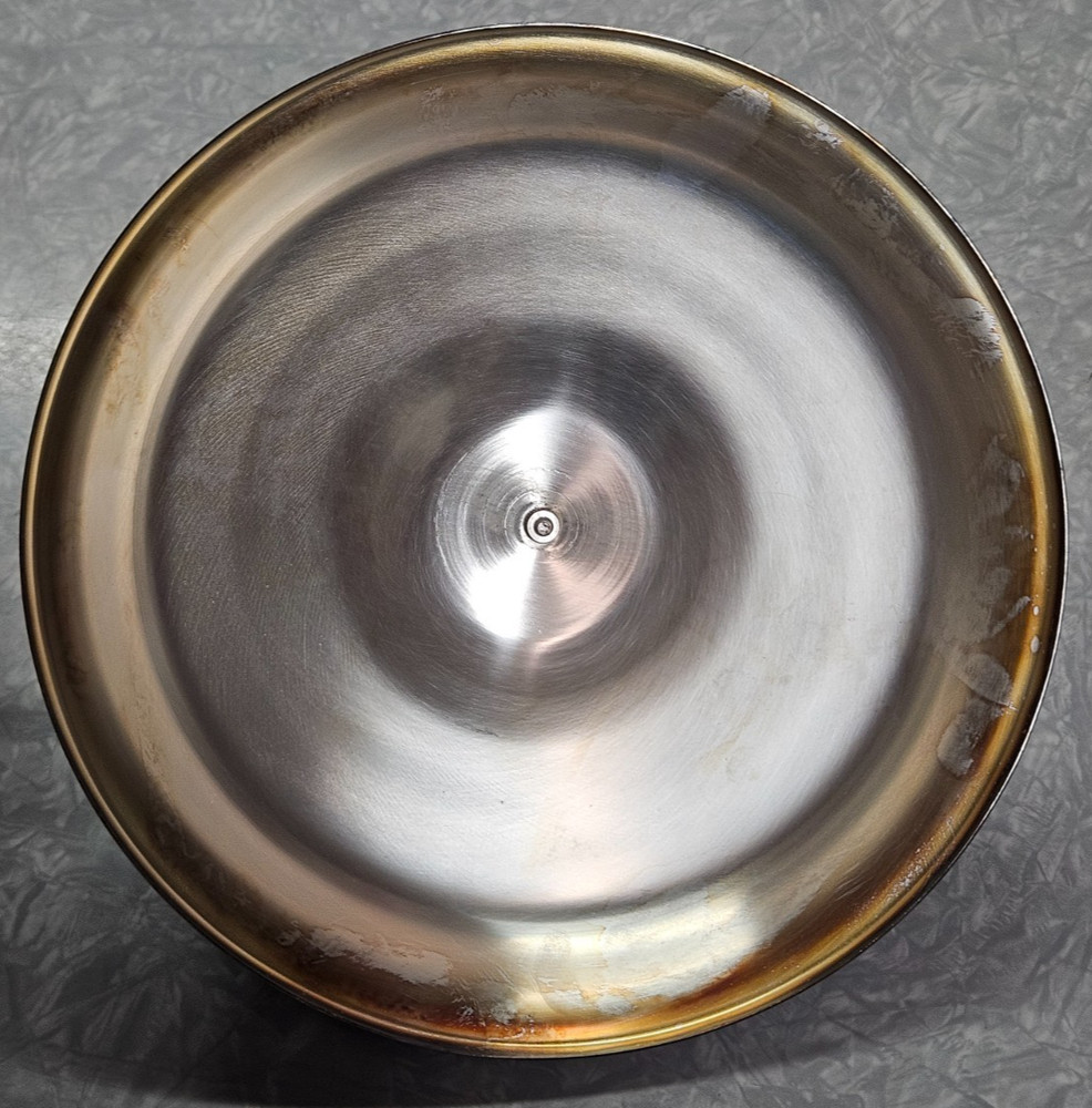 Vintage silverplate covered divided server w/ Glasbake insert 9.5" footed