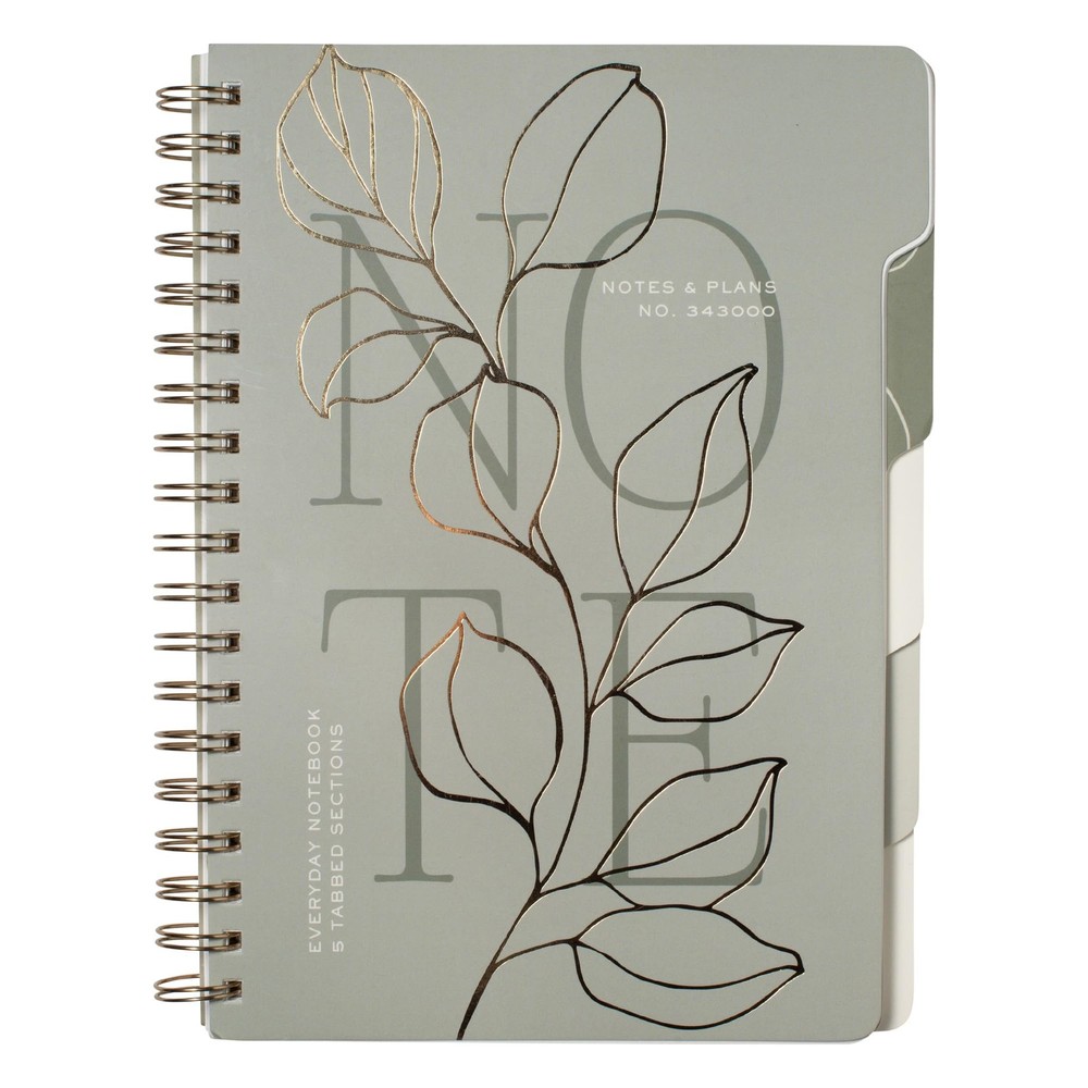 Fringe Studio Large Tab Notebook, "Modern Eucalyptus", Flexible Eucalyptus