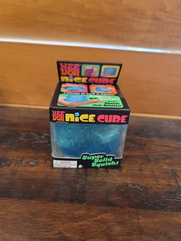 NeeDoh Nee Doh Nice Cube Blue Super Solid Squish - squishy