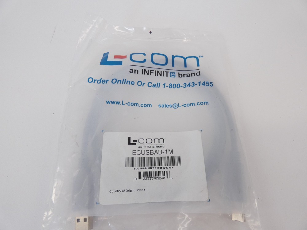 L-Com ECUSBAB-1M Deluxe USB Cable - NEW Surplus!