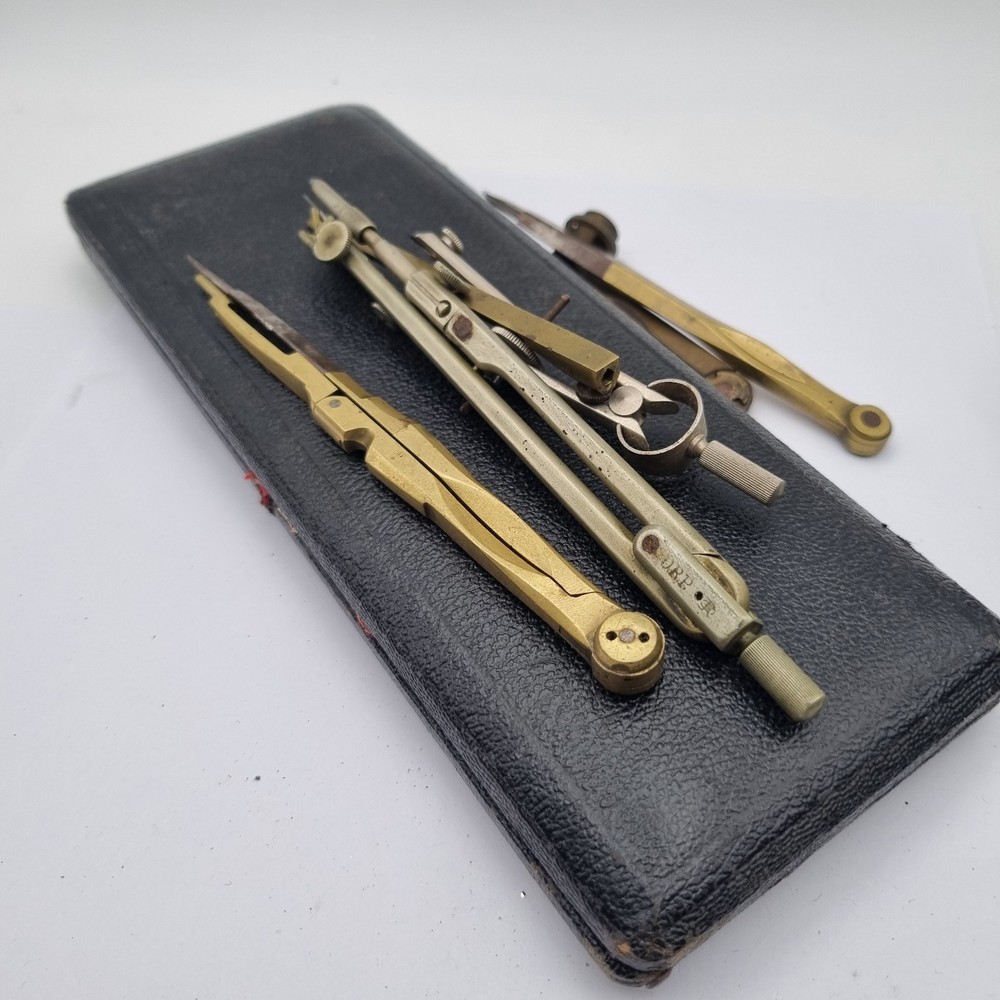 Vintage Technical Instruments Compass Etc DRP & Foreign Mark Drawing Engineering