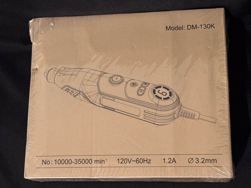 Rotary Tool Kit w Keyless Chuck  Flex Shaft - 6 Variable Speed - Model: DM-130K