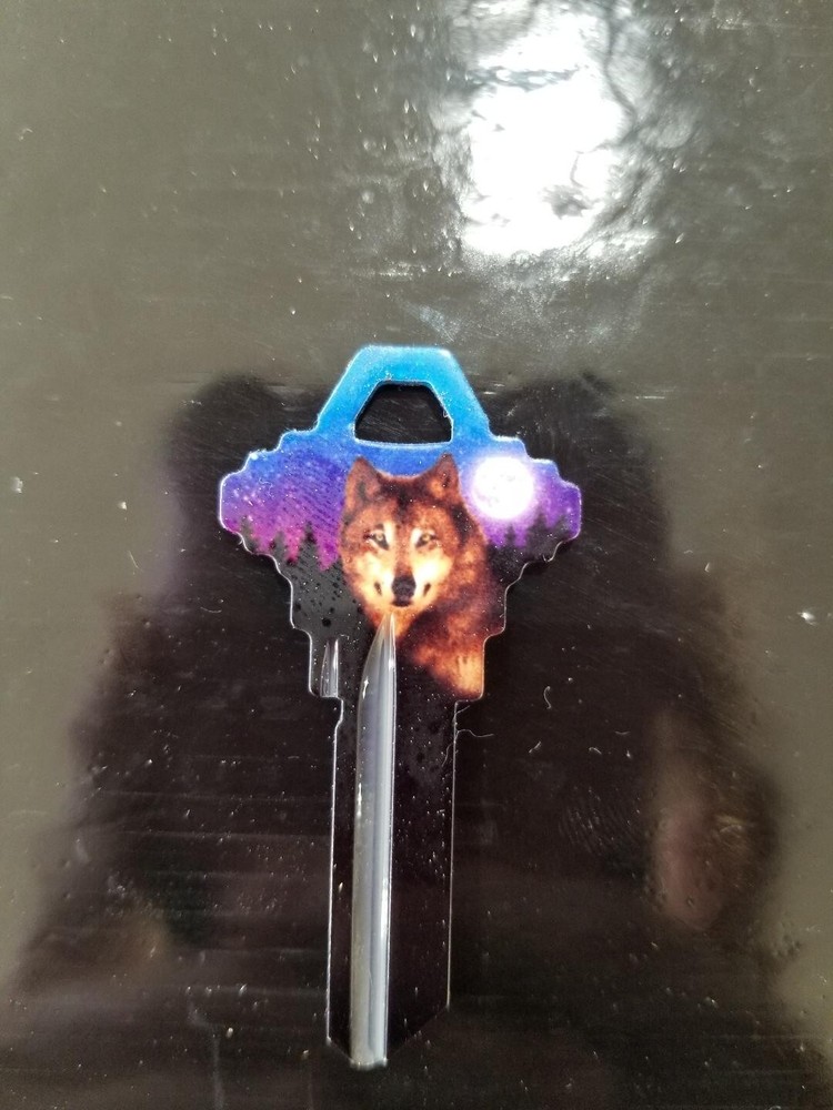 NIGHT WOLF PRINTED SCHLAGE SC1 KEYBLANK - READ DETAILS BELOW