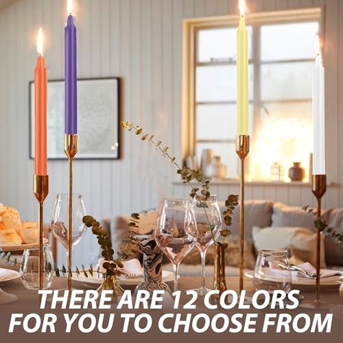 100 Pack Mini Unscented Chime Candles - 4" Multicolor Taper Candles for Rituals,