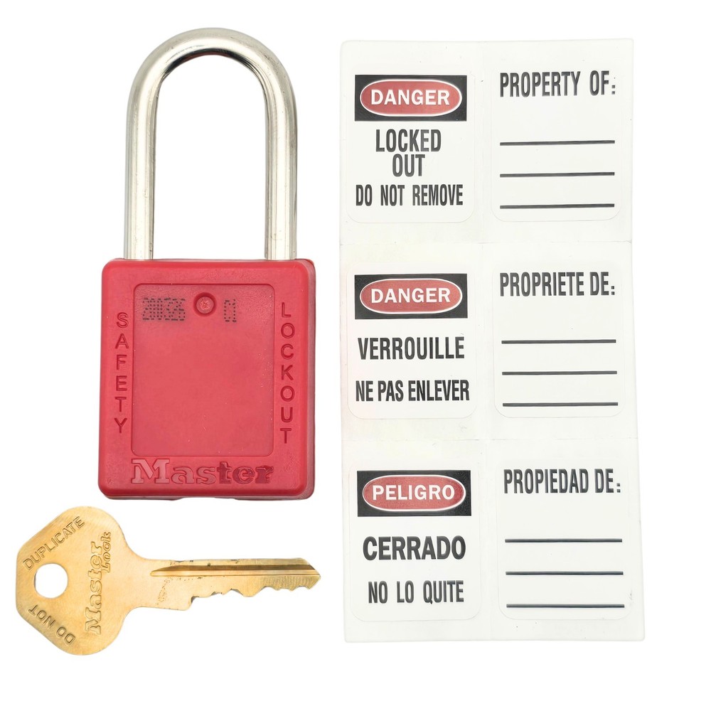 Master Lock Safety Lockout Padlock Red