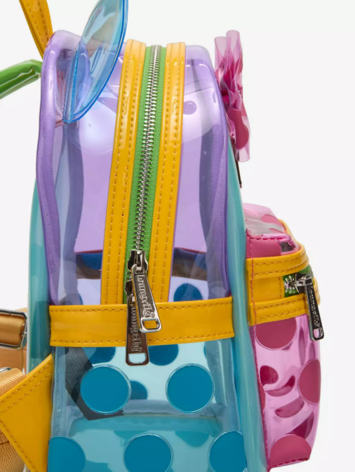 Loungefly Mini Backpack MINNIE MOUSE Polka Dot JELLY Rainbow Ears Colorblock 80s