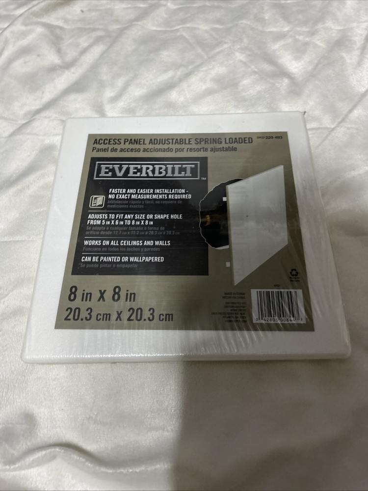 New Ever bolt Access Panel Adjustable Spring Loaded 8” X 8” Wht