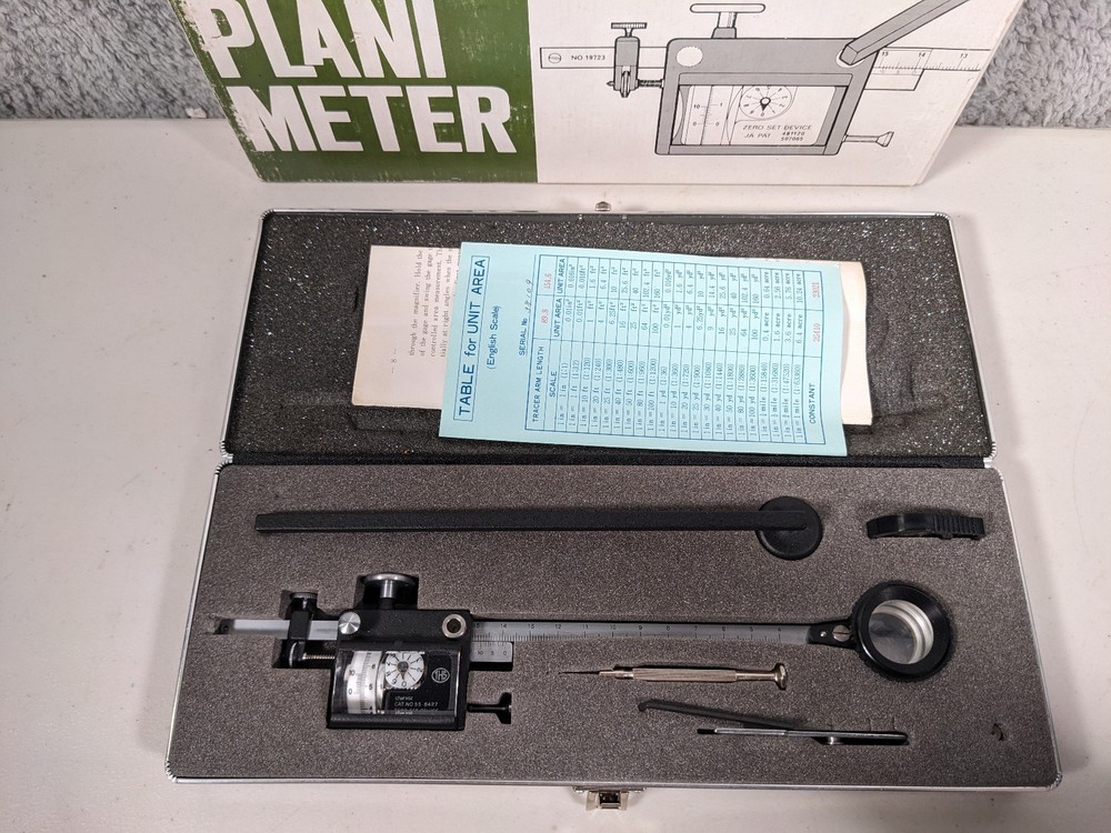 THS Planimeter Boxed Set 55-8427 Drafting Measuring Tool w/Case