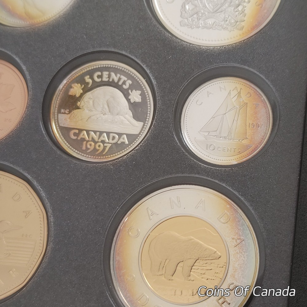 1997 Canada Silver Proof Set - Rainbow Toned Coins - Impressive! #coinsofcanada