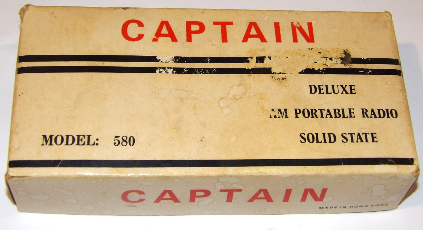 VINTAGE 1960s CAPTAIN DELUXE AM TRANSISTOR RADIO! W/CASE & BOX! HONG KONG!