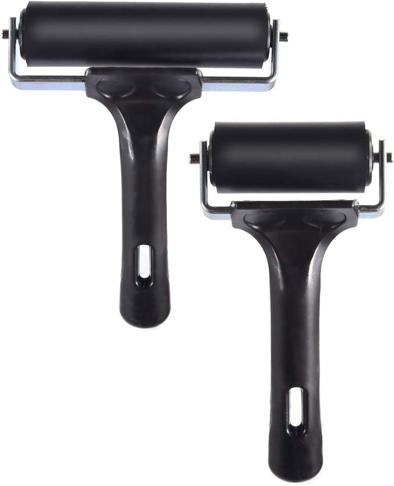 2Pcs Rubber Brayer Roller for Printmaking, Great for Gluing Application Also....