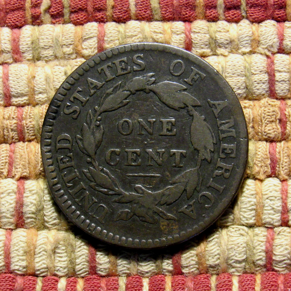1817 CORONET LARGE CENT, VG ~ FULL REVERSE, NICE ORIGINAL EXAMPLE OF THE GRADE