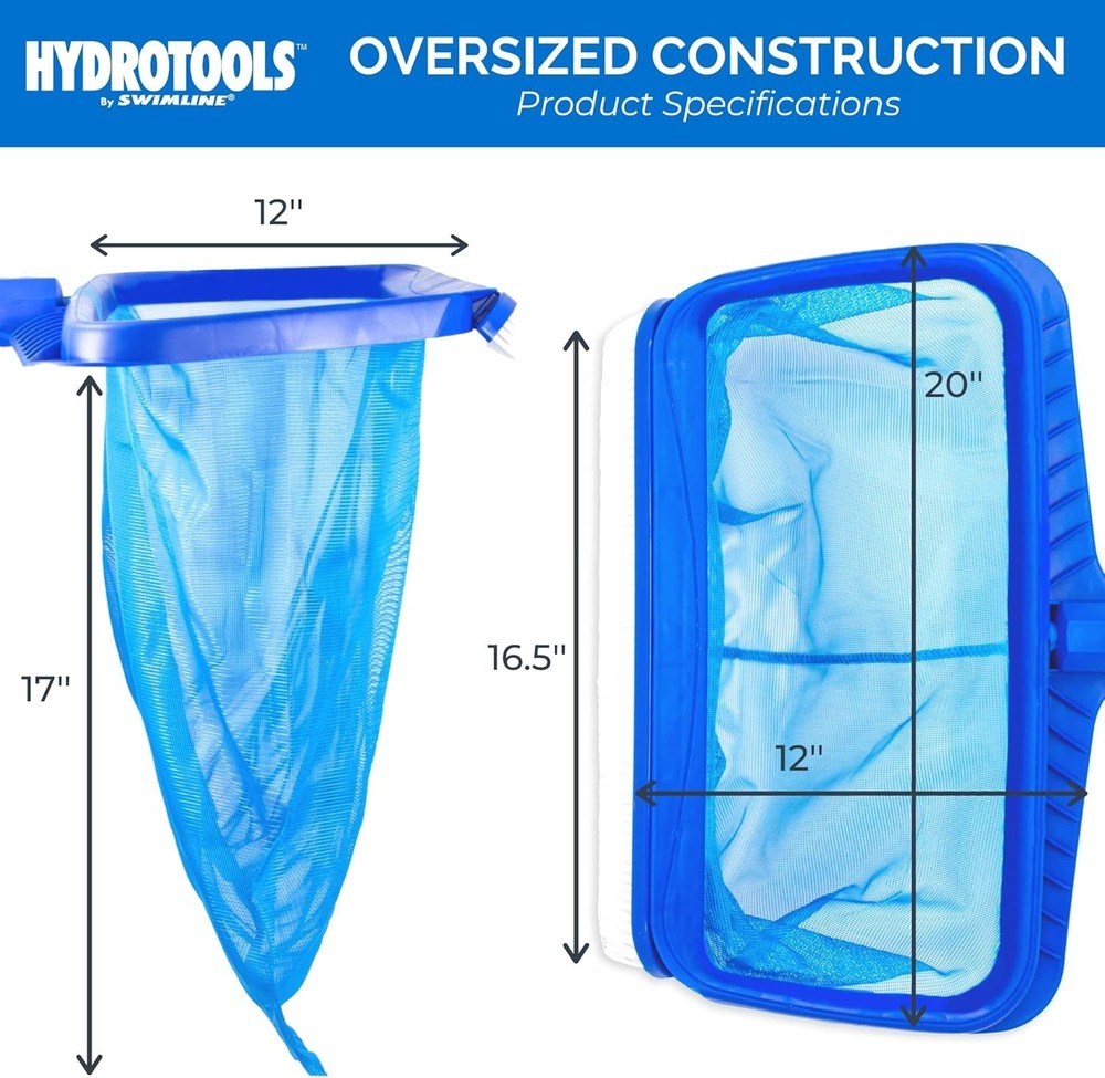 Versatile Hydrotools 8041 Leaf Rake | Reinforced Design for Pool Debris Pickup