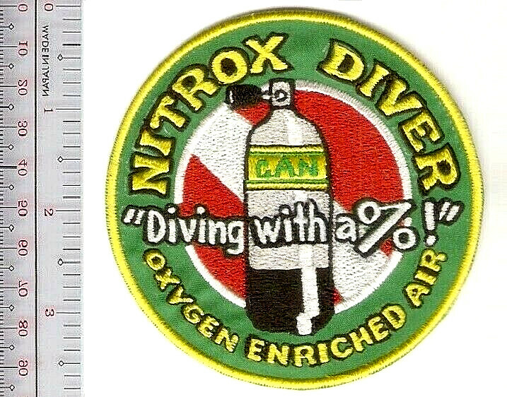 SCUBA Diving International Certification Nitrox Diver 'Diving with a %' Patch