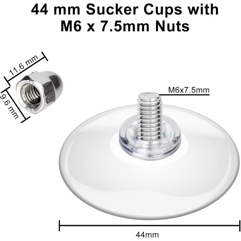 Storage Hook 12 Pack Suction Cups w/ Screws Extra Strong Adhesive Rust Resistant