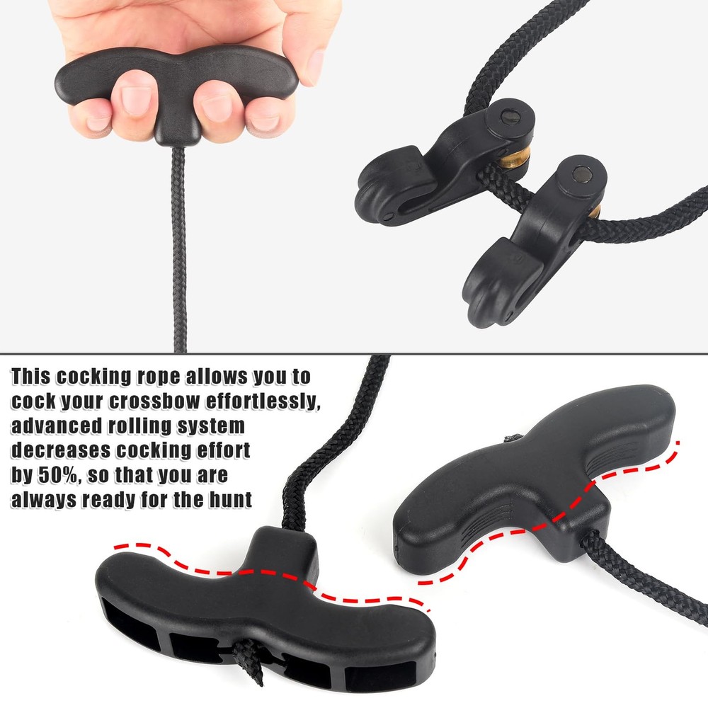 Archerest Crossbow Pull Cord, Cocking Rope Device Double Handle...