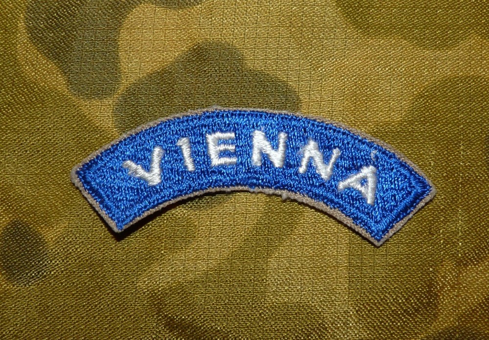 Original post WW2 US Army Austrian Occupation Embroidered Vienna Tab Patch