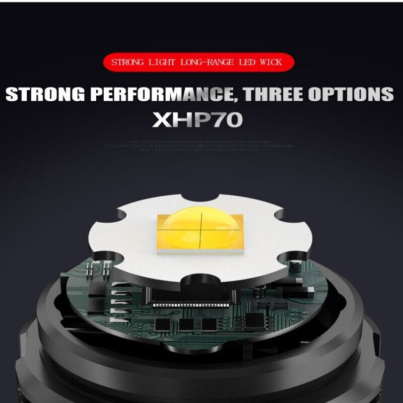 1000000 Lumens Super Bright LED Tactical Flashlight Rechargeable LED Work Light