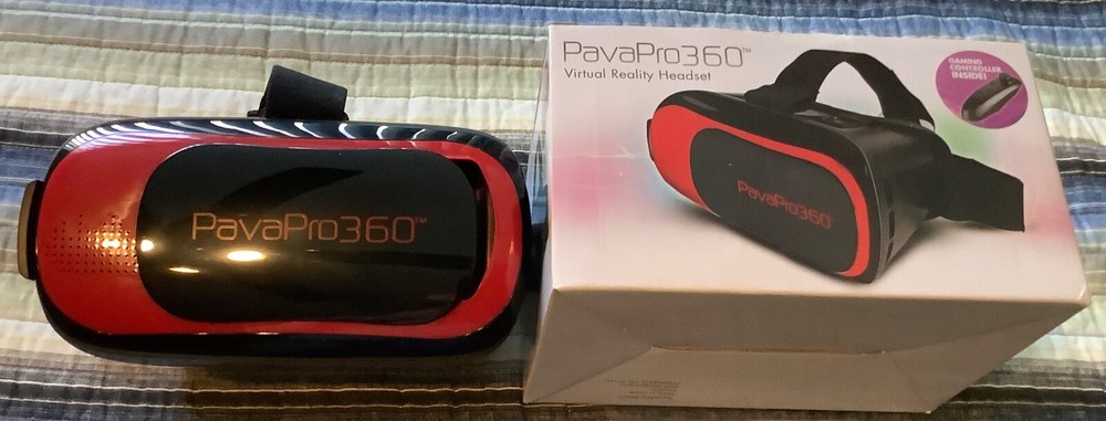 PavaPro 360 Virtual Reality Headset with Gaming Controller and Carry Case
