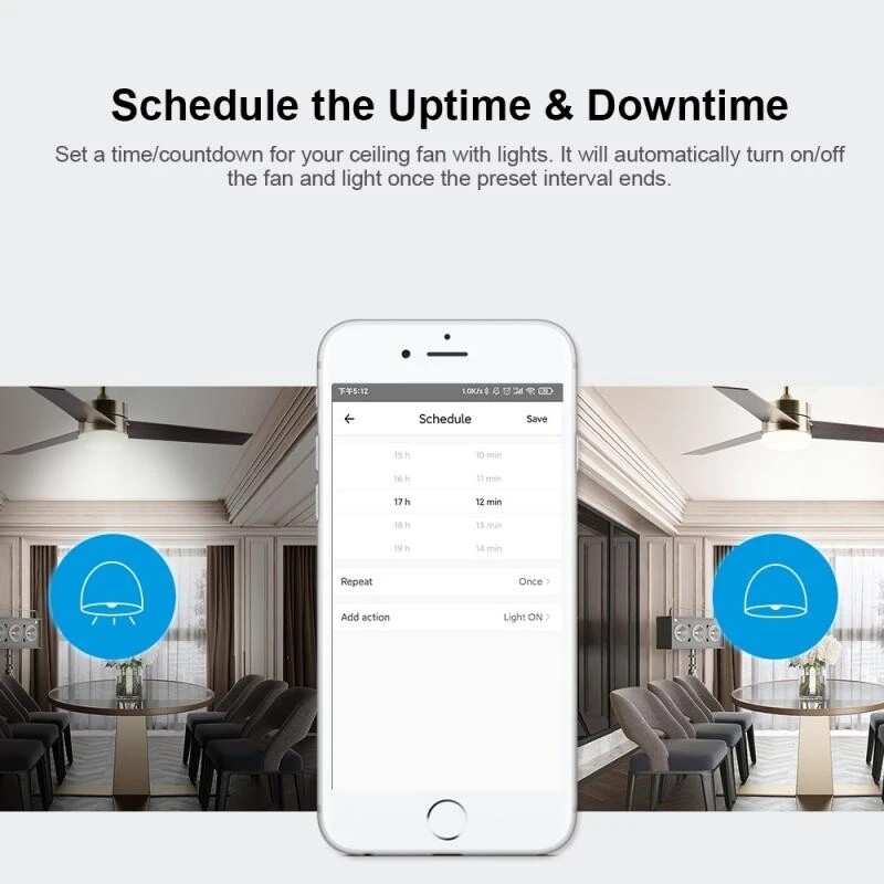 SONOFF Smart Fan Switch Adjust Fan Light Controller APP Voice RF Remote Control