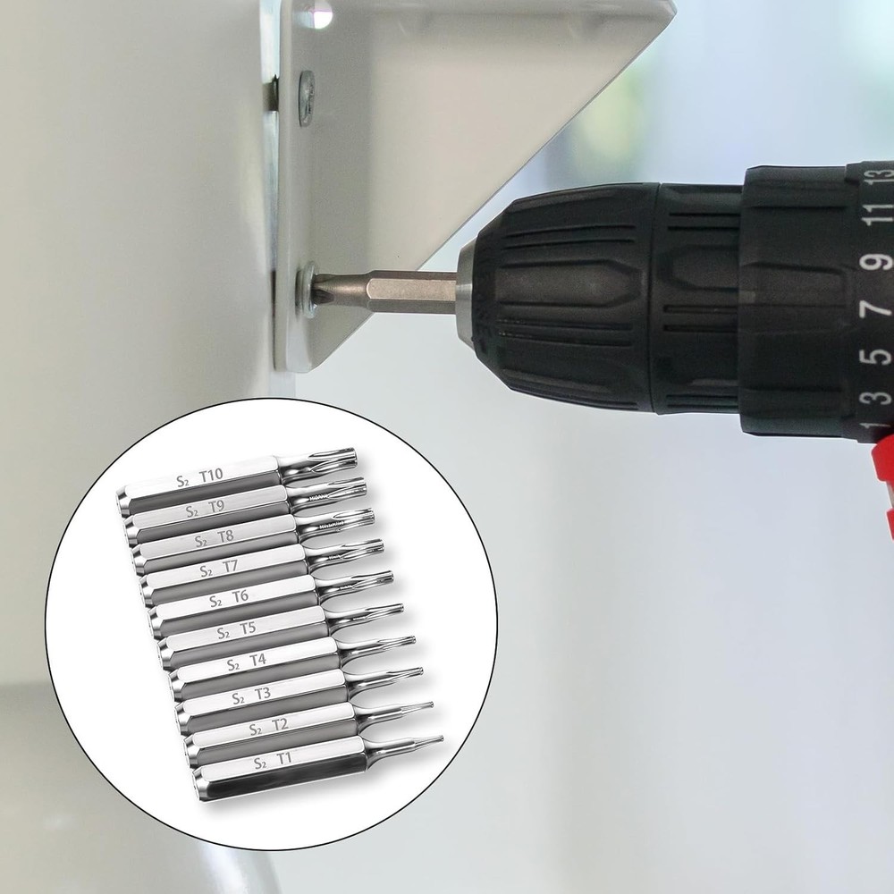 10PCS Security Torx Bit Set Precision T1 to T10 Miniature Screwdriver Bits