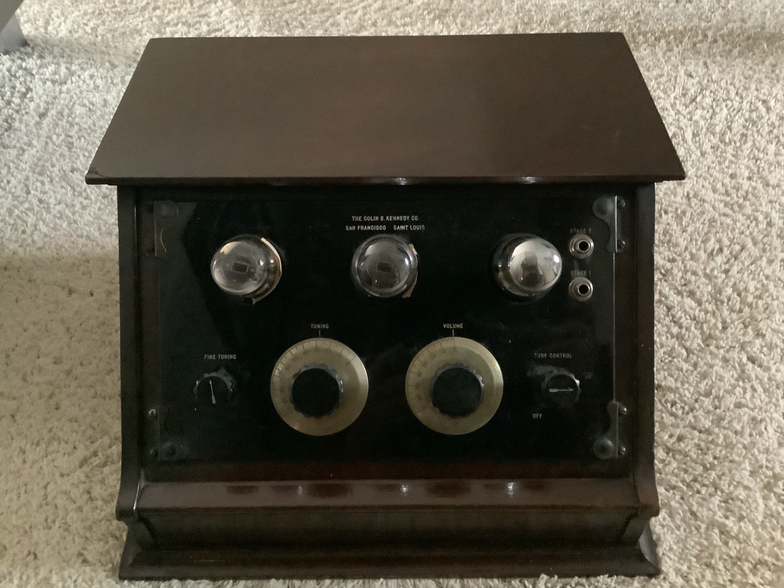 1923 Colin B. Kennedy Co. Exposed Tube Radio - St Louis & San Francisco WORKS!
