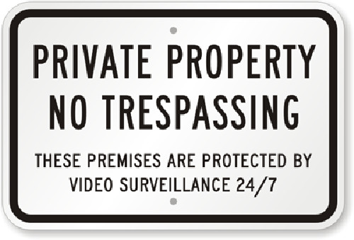 Private Property No Trespassing Sign Weatherproof Aluminum 8"x12"