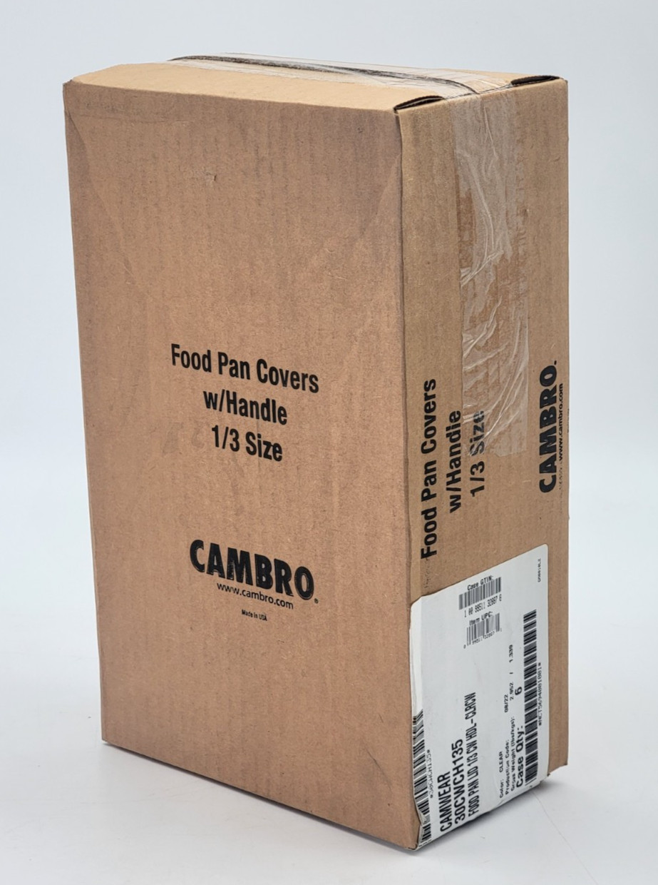 (6 Pack) Cambro CA30CWCH135 Food Pan Lid 1/3 Third Size Clear with Handle
