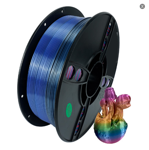 Kingroon 3D Printer PLA Filament 1.75mm Silk Rainbow Candy Gradient Consumables