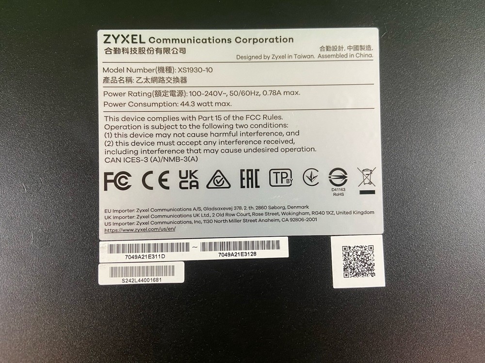 *Zyxel XS1930-10 Multi-Gigabit Smart Managed Switch*