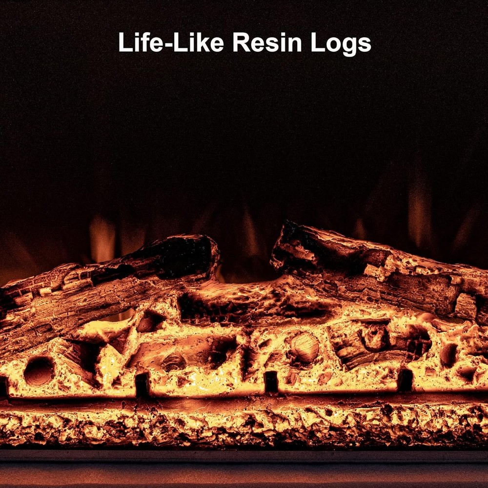 30" Width Electric Fireplace Inserts with Adjustable Flame Colors, Fireplace Hea