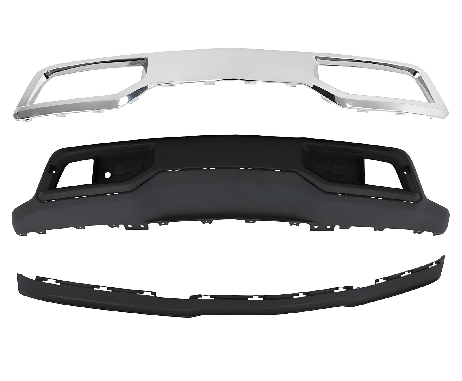Front Bumper Lower Cover Kit For 2019-2022 Chevy Silverado 1500 w/ Air Deflector