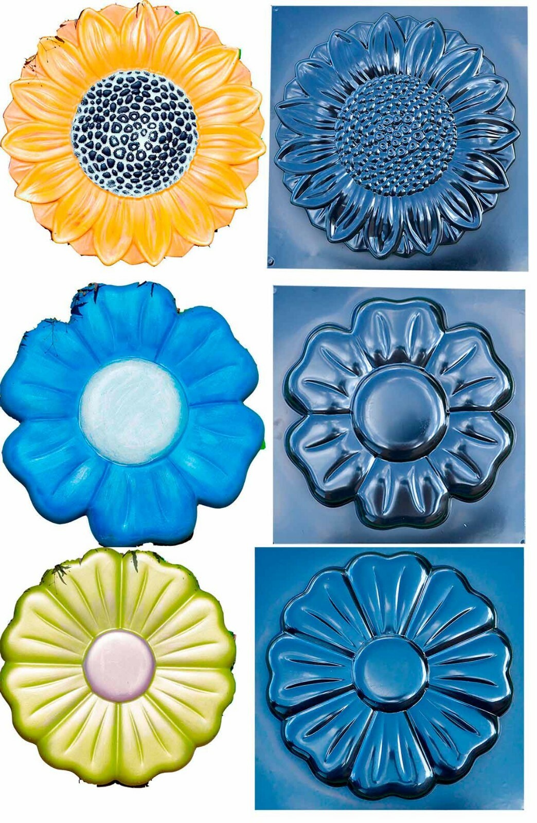 Concrete mold Paver Stepping Stone Flower Cement garden path Floral Style